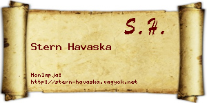 Stern Havaska névjegykártya